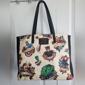 Loungefly Marvel Tattoo Tote Handbag Purse